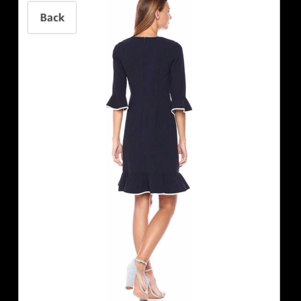 🎭NANETTE LEPORE🎭CREPE FLOUNCE HEM MIDI DRESS🎭 - Picture 2 of 7